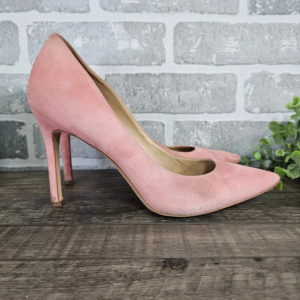 Sam Edelman Hazel Pink Suede Pointed Toe Stiletto Pumps Womens 8.5M Coquette - Picture 2 of 8